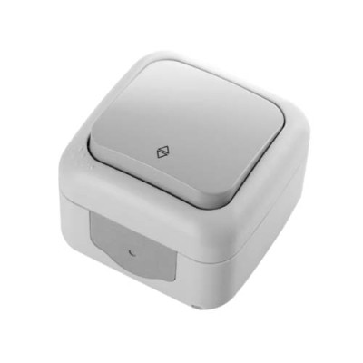 Вимикач одинарний зовнішній прохідний Viko Palmiye Сірий