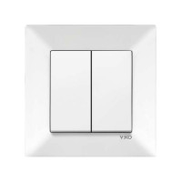 Вимикач подвійний Viko Meridian Білий