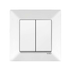 Вимикач подвійний Viko Meridian Білий
