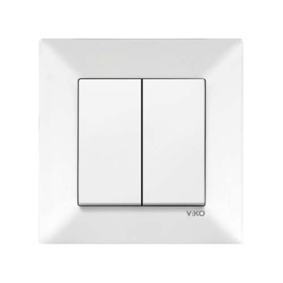 Вимикач подвійний Viko Meridian Білий