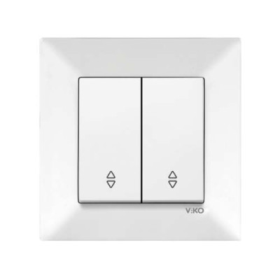 Вимикач подвійний прохідний Viko Meridian Білий
