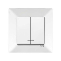 Вимикач подвійний з підсвіткою Viko Meridian Білий