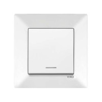 Вимикач одинарний з підсвіткою Viko Meridian Білий