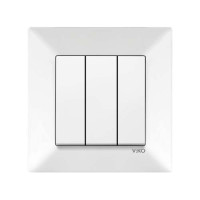 Вимикач потрійний Viko Meridian Білий