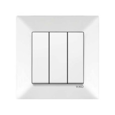 Вимикач потрійний Viko Meridian Білий