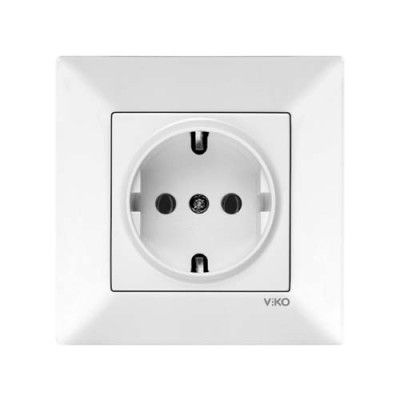 Розетка одинарна з заз. Viko Meridian Біла
