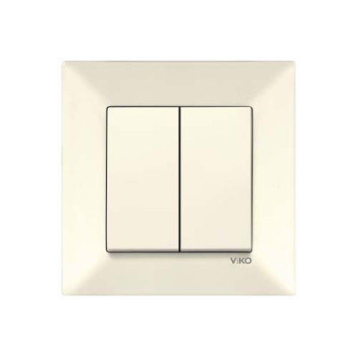 Вимикач подвійний Viko Meridian Крем