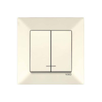 Вимикач подвійний з підсвіткою Viko Meridian Крем
