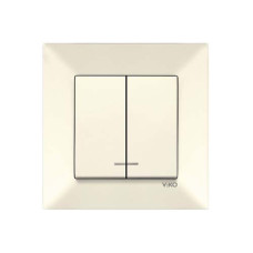 Вимикач подвійний з підсвіткою Viko Meridian Крем