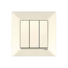 Вимикач потрійний Viko Meridian Крем