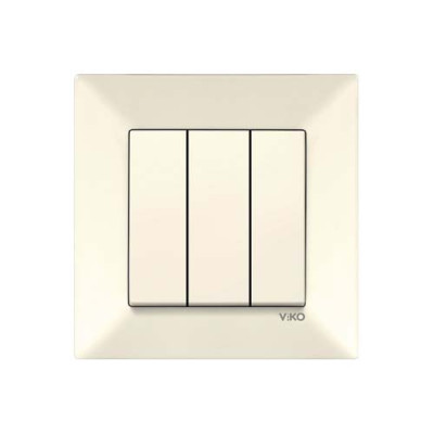 Вимикач потрійний Viko Meridian Крем