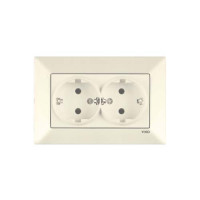 Розетка подвійна з заз. Viko Meridian Крем