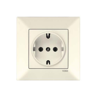 Розетка одинарна з заз. Viko Meridian Крем
