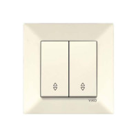 Вимикач подвійний прохідний Viko Meridian Крем