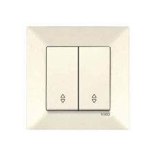 Вимикач подвійний прохідний Viko Meridian Крем