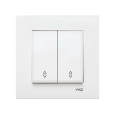 Вимикач подвійний прохідний Viko Karre Білий