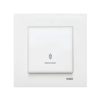 Вимикач одинарний прохідний з підсвіткою Viko Karre Білий
