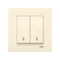 Вимикач подвійний прохідний Viko Karre Крем