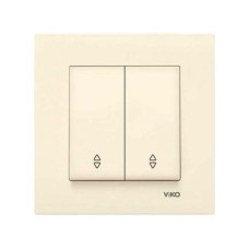 Вимикач подвійний прохідний Viko Karre Крем