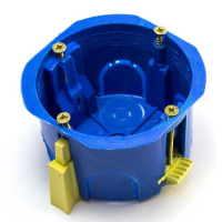 Коробка монтажна d-68мм набірна ГК пласт кріплення синя/зелена Кова-Електро