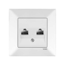 Розетка комп`ютерна подвійна Viko Meridian Біла