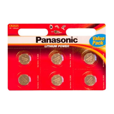 Батарейка Panasonic CR 2025 BLI 6 LITHIUM