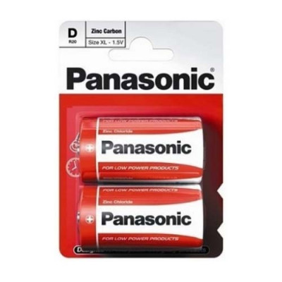Батарейка Panasonic RED ZINK R20 BLI 2 ZINK-CARBON