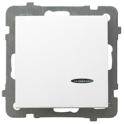 Вимикач одинарний з підсвіткою без рамки Ospel AS Білий