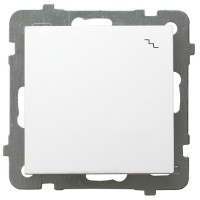 Вимикач одинарний прохідний без рамки Ospel AS Білий