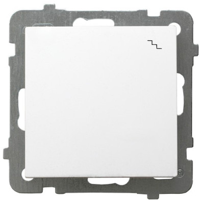 Вимикач одинарний прохідний без рамки Ospel AS Білий