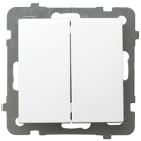 Вимикач подвійний без рамки Ospel AS Білий