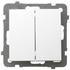 Вимикач подвійний без рамки Ospel AS Білий