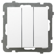 Вимикач потрійний без рамки Ospel AS Білий