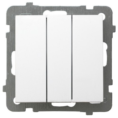 Вимикач потрійний без рамки Ospel AS Білий