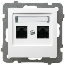 розетка комп'ютерна подвійна без рамки Ospel AS біла