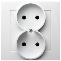 розетка подвійна Ospel AS біла
