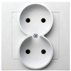 розетка подвійна Ospel AS біла