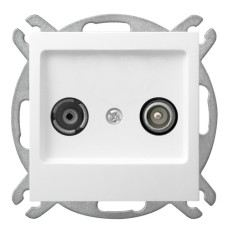 розетка телевізійна без рамки Ospel AS біла