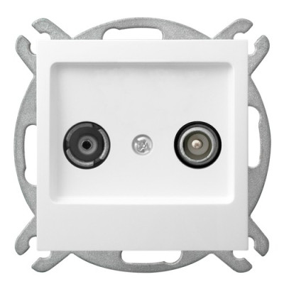 розетка телевізійна без рамки Ospel AS біла