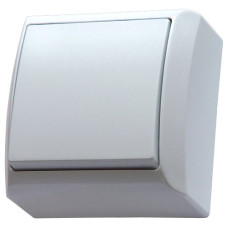 Вимикач одинарний зовнішній Ospel BIS білий