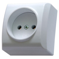Розетка одинарна зовнішня Ospel BIS біла