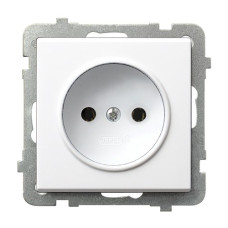 Розетка одинарна без рамки Ospel Sonata біла