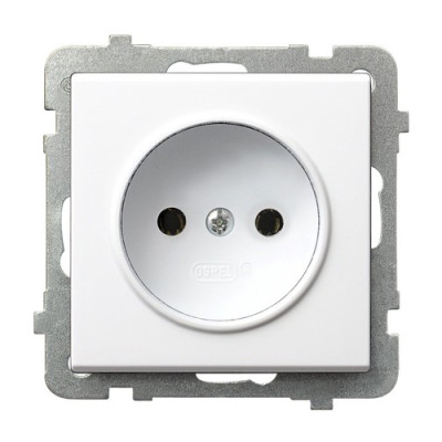 Розетка одинарна без рамки Ospel Sonata біла