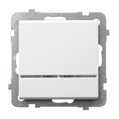 Вимикач 1-й з підсвіткою без рамки Ospel Sonata Білий