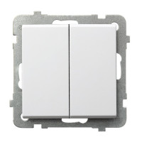 Вимикач 2-й без рамки Ospel Sonata Білий