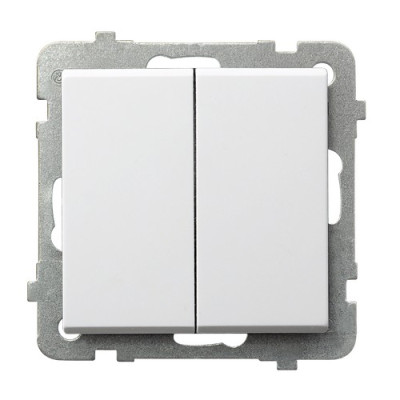 Вимикач 2-й без рамки Ospel Sonata Білий