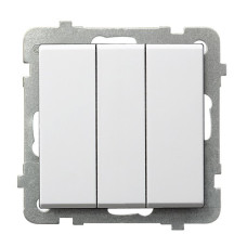 Вимикач 3-й без рамки Ospel Sonata Білий