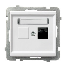 Розетка комп'ютерна без рамки Ospel Sonata біла