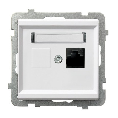 Розетка комп'ютерна без рамки Ospel Sonata біла