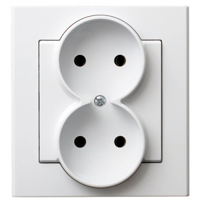 Розетка подвійна Ospel Sonata біла